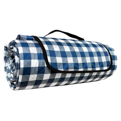 WIN&YING Waterproof Picnic Blanket, 3-Layer 80'' x 80'' Extra Large Picnic Blankets, Outdoor Blanket Foldable and Washable for Beach, Camping, Park, Grass