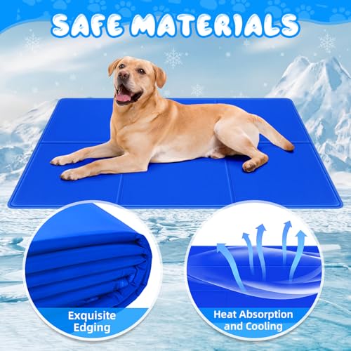Drydiet 4 Pack Dog Cooling Mat - 23'' X 35'' Solid Gel Self Cooling Mat with Storage Bag Pressure Activated No Refrigeration or Electricity Needed Pet Pad for Dogs & Cats Kennels, Crates, Beds - size: 23'' X 35''