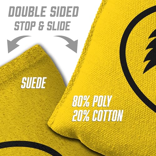 YouTheFan Officially-Licensed NCAA Set of 8 Cornhole Bags - All Weather Dual Sided Slide & Stop - Regulation Size with Carry case - color: Iowa Hawkeyes