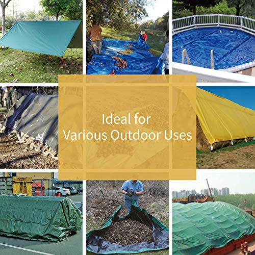GUARD SHIELD Tarps Heavy Duty Waterproof 8x10 Feet Green Poly Tarp Cover Outdoor Thick UV Resistant Tarpaulin with Grommets 10mil (2-Pack) - color: Green, size: 8x10 (2-Pack)