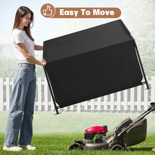 Dog Shade Shelter Outdoor 4'x4'x3' Tent for Large Medium Dogs, Outside Sun Rain Canopy Pet House for Cats Pigs Livestock with Waterproof Roof Ground Nails,Black - color: Black