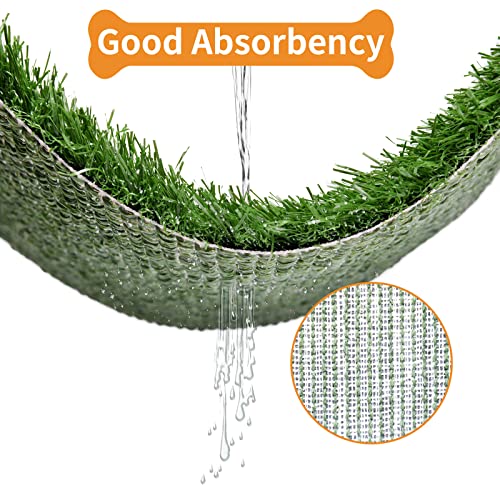 LOOBANI Large Dog Grass Pad with Tray - Dog Litter Box - Indoor Potty for Apartment and Patio Training - with 2 Packs Grass Pee Pads for Replacement, 47.6×29 Inch - size: Tray Potty 47.6*29inch