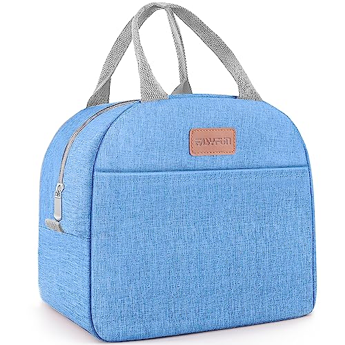 Lunch Bag for Women & Men Adult Insulated Lunch Box, Small Leakproof Cooler Food Lunch Containers Reusable High Capacity Lunch Tote Bags for Work, Travel, Outdoor (Blue) - color: Blue