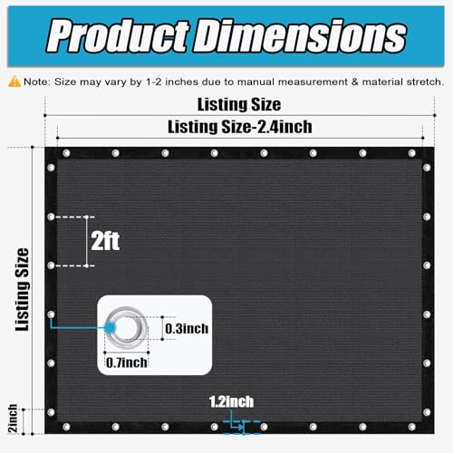Amagenix 90% Sun Shade Cloth with Grommets, 3' x 6' Pergola Replacement Shade Cover Canopy Privacy Screen for Outdoor Patio Garden, Dark Gray (We Customized) - color: Dark Gray, size: 0 3 x 0 6 FT