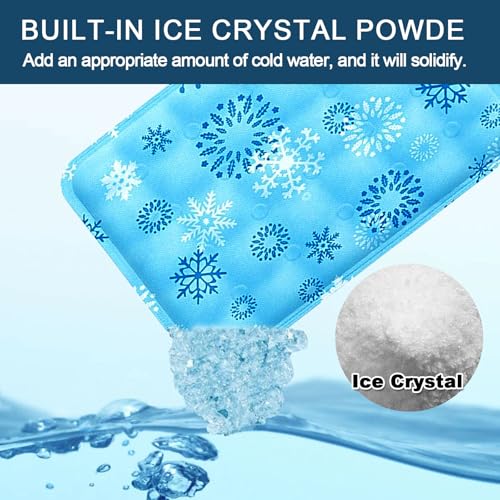 Cooling Mat for Dogs and Cats, Foldable Gel Cooling Mat with Ice Crystal Powder, Blanket Water Injection Cool Pet Pad for Cat Indoor Outdoor Summer Use, 11.8” X15.7” - size: Small