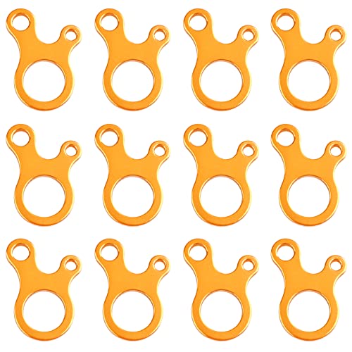 TRIWONDER Guyline Cord Adjuster Rope Tensioner Tent Guy Line Paracord Tightener Loop Alien Aluminum Alloy for Camping Hiking (Gold (Snail Shape) - 12 Pack) - color: Snail Shape - Gold (12 Pack)