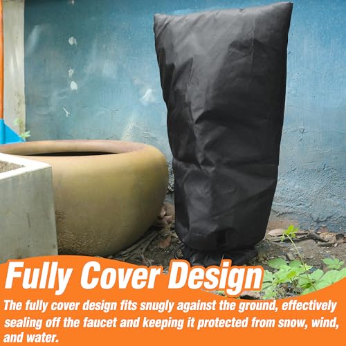 Gardzen 2 Pack XXL Outdoor Faucet Cover for Winter Freeze Protection, Pipe Covers for Winter, Long Faucet Socks 15" W x 28" H - size: 2-Pack 15" W x 28" H