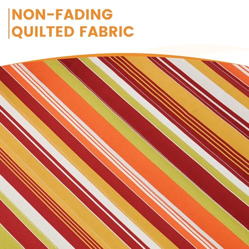 Lazy Daze Hammocks 12 FT Quilted Fabric Double Hammock with Spreader Bars and Detachable Pillow, 450lbs Weight Capacity, Vivid Stripe - color: Vivid Stripe