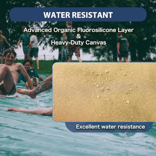 10’x10’ Canvas Tarps Heavy Duty Waterproof Tarpaulins with Aluminum Grommets,UV Resistant, 22Mil Multipurpose Drop Cloth, 14oz Cover Sheet for Outdoor and Indoor Use with Ropes Yellow - color: Yellow, size: 10'x10'
