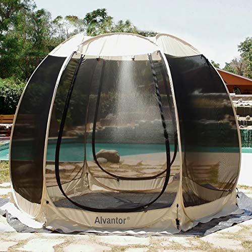 Alvantor Heavy Duty Tarp Waterproof 6'-10'-12'-15' Tarpaulin Ground Trailer with Rust Grommet Weather Resistant Cover Outdoor Camping 10 Mil Thick PE Floor Lightweight Mat - style: 10'x10'