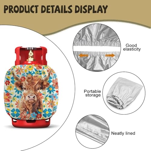 Propane Tank Covers 20lb Sun Moon Outdoor 600D Heavy Duty Waterproof Covers Fits Standard 20 lb Cylinder, 13.7'' x 16.5'' for Rv Trailer - color: Sun Moon