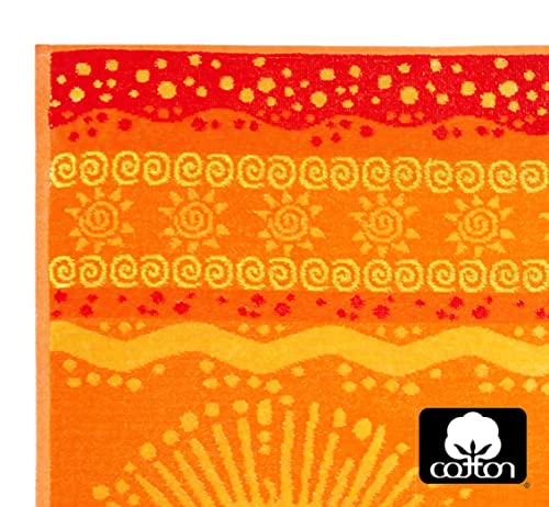 COTTON CRAFT Oversized XL Beach Towel 39 x 68-2 Pack - 100% Cotton Velour - Big & Huge - Pool Picnic Bath Towels - Jacquard Terry Thick Plush Super Soft Luxury - 450 GSM - Sunshine Orange Yellow - color: Sunshine Orange Yellow, size: 2 Pack - 39x68
