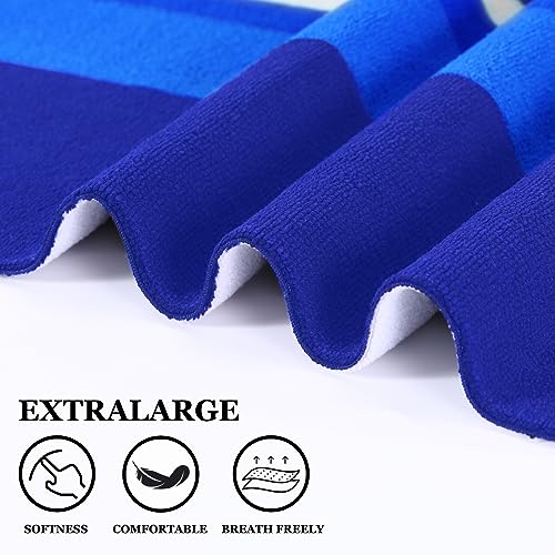 Genovega 2 Packs Oversized Beach Towel Set Extra Large Big XL Pool Camping Swim Clearance Towels 36x72 Soft Blanket Cruise Essentials Accessories Must Haves Vacation Necessities Adult Stripe Dolphins - color: Stripe Dolphins