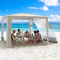 MoKo Beach Cabana, 8'×8' Large Beach Canopy with Side Wall, UPF 50+ Protection Easy Setup Beach Tent Sun Shelter, Adjustable Height Wind Resistant Cabana Beach Tent for Whole Family, Khaki - color: Khaki