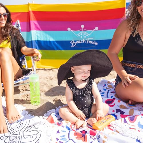 Premium 20 ft Beach Windscreen, Privacy Screen, Wind Blocker - Beach Colors, Free Rubber Mallet and Carry Bag Included - color: Beach Colors