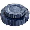 DaYammi 60Pcs Blue Plastic Plates - Dark Blue Pates Disposable - Heavy Duty Plastic Plates for Party Including 30 Dinner Plate, 30 Dessert Plate,blue Disposable plates for Party Wedding Dinner - color: Dark Blue