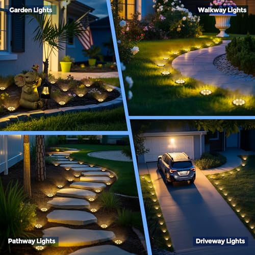 SOLPEX Mini Solar Ground Lights, 20 Pack Solar Lights Outdoor Waterproof, Landscape Lighting for Garden Pathway Driveway Walkway (Warm White) - color: Warm White, size: 20 Pack