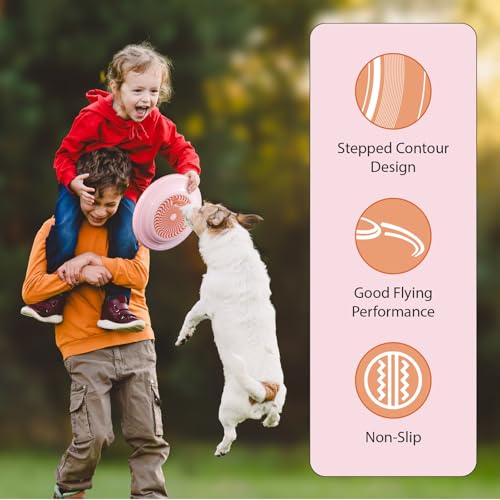 Frisbee Fastback Outdoor Flying Disc for Kids, 9.35 Inch Lightweight Sports Disc, Dog-friendly, for Beach Lawn Backyard Games and Family Fun - 100g - color: Yellow+Pink