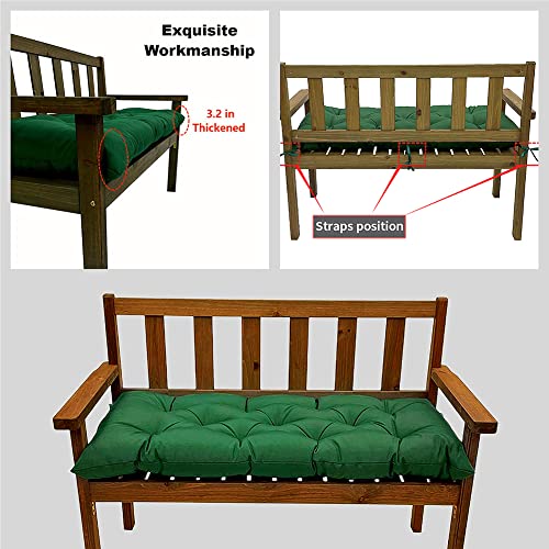 Srutirbo Waterproof Outdoor Bench Cushion, 48"x20", Swing Cushion Patio Furniture Cushions 3 Seater, for Garden Patio Furniture Lounger Bench (Dark Green, 48x20 in) - color: Dark Green