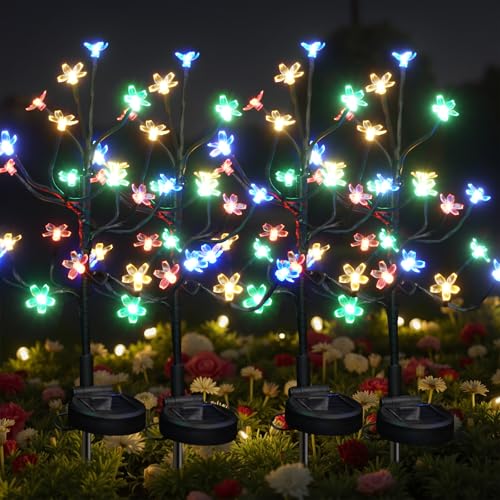 Solar Garden Lights Outdoor Waterproof,Garden Decor Solar Flowers For Outside Decorative,6Pack 2Modes Solar Powered Fairy Outdoor Decorations for Yard Patio Pathway, Gardening Gifts Mothers Day - color: Multicolor, size: 6 Pack