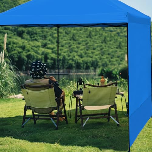 Canopy Sunwall Sidewall Gazebos Tent Waterproof for 10x10ft Pop up Straight Leg Gazebos Outdoor Instant Canopies 1 Pcs Blue Only - color: Blue, size: 10x10(1pcs)
