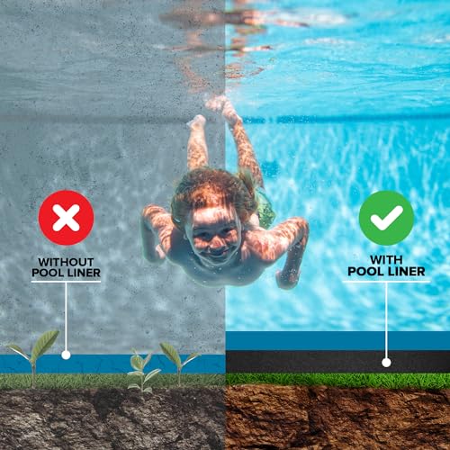 Above Ground Pool Liner Pad, 27' Foot Round, Pre-Cut Heavy Duty Outdoor Pool Pads for Above Ground Pools, Black Swimming Pool Liners for Padding and Protection, Thick Pool Mats to Prevent Punctures - size: 27 Feet