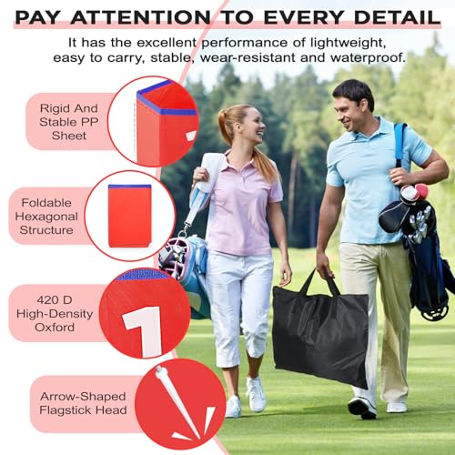 Golf Bucket Yard Game, Backyard Golf Set for Kids, Adults and Family, Outdoor and Indoor Portable 9 Holes Golf Course with Balls, Flags and Carry Bag for Lawn, Park, Beach and Hotel - Red - color: Red, size: 9 Holes