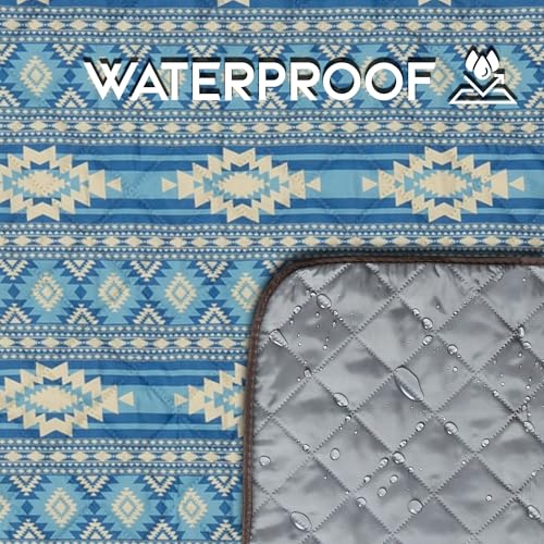 Carstens, Inc. Easy Pack Waterproof Sandproof Picnic Blanket, Lightweight Foldable Outdoor Camping Beach Mat, Large 60"x80", Sundance Blue - color: Sundance Blue