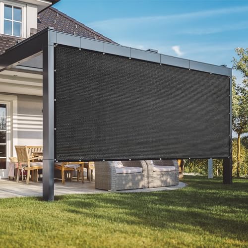 VICLLAX 90% Black Garden Shade Fabric Sun Shade Greenhouse Netting Outdoor Mesh Shade Cloth with Grommets for for Greenhouse, Lawn, and Outdoor Use, 4×8 FT - color: 90% Shading Black, size: 0 4' X 0 8'