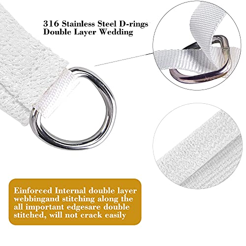 12' x 16' White Rectangle Sun Shade Sail Canopy Durable Fabric UV Block Awning, We Make Custom Sizes