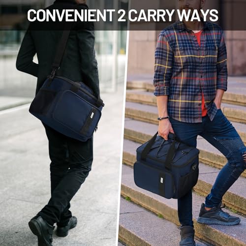 MIER Mens Lunchbox for Work Insulated 24 Cans/15L Large Lunch Bags Leakproof Adult Women Lunch Box Coolers for Travel Beach Picnic Office, Navy Blue - color: Blue
