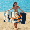 Artistic Beach Towel for Travel and Pool Quick Dry Lightweight Sand Resistant Coastal Vacation Accessory - color: Coastal Print 01