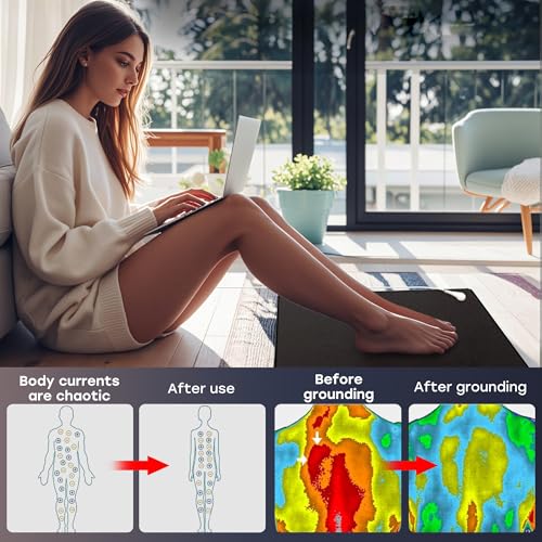 Grounding Mat,Grounding Pad for Stress, Pain, Inflammation& Wellness Support, 24x16inch Portable Grounding Mats, Grounding at Home,Office. 15Ft Cord & Test Pen Included - size: 24x16inch