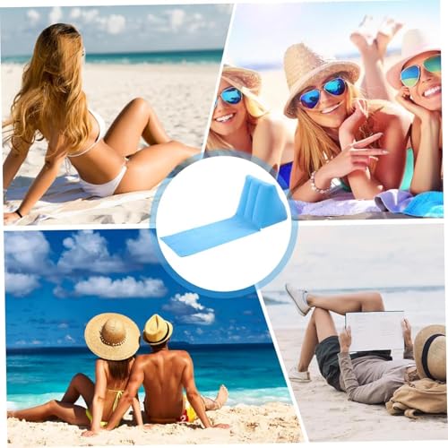 Inflatable Couch, Flocked Backrest Sun Bath, Foldable Blow Up Sofa Mat, Portable Air Lounger Function, Quick Inflate Relax Chair Design, Inflatable Beach Mat for Camping Travel Pool Water Summer Rest