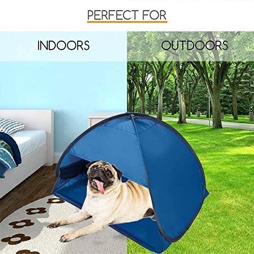 Beach Sun Shelters,Instant Sun Shade Canopy Head PopUp Canopy Automatic Shade Tent for Camping Hiking Picnic Portable Sun Shelter Windproof Waterproof with Mobile Phone Stand - color: Blue-Waterproof-27.5in