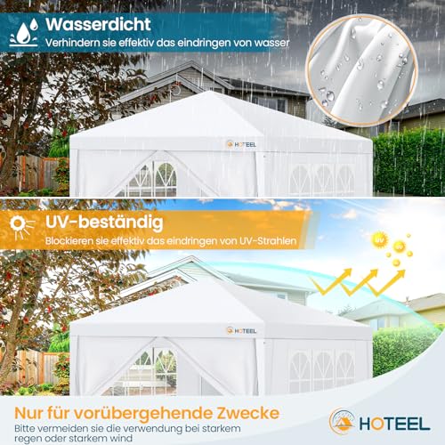 HOTEEL 10'x10' Canopy Party Tent with 2 Removable Sidewalls, Waterproof Outdoor Shelter for Camping, Patio, Weddings & Events, Portable White Gazebo - color: White, size: 10x10 ft (With 2 Sidewalls)