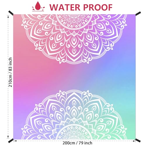 HIHOHO Beach Blanket Waterproof Sandproof Extra Large Beach Mat 79" X 83"/120"x108"for 1-8 Adults Quick Drying Durable Outdoor Picnic Mat for Beach Travel Camping Hiking - color: Beautiful Pattern, size: 79" X 83"（1~3 person）