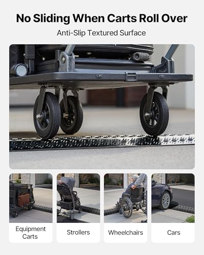 VEVOR 3 Pack Drop Over Cable Cover, 2 Channel Heavy Duty Cable Hose Protector Ramp, 38.3'' Floor Cord Cover, 17,500 lbs/Axle Load Capacity, for Traffic Areas, Indoor, Outdoor, Home, Office, Warehouse - size: Medium-3pack