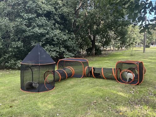 6 in 1 Cat Enclosure Cat Tunnel for Outside Rabbit and Small Animals Tent with Carry Bag - style: Styles 5