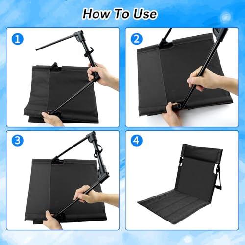 2 Pack Foldable Seat for Poolside Chairs, Portable Outdoor Poolside Chairs for Edge of Pool, Beach Chair, SwimmingPool Accessories, Pool Seats for Edge,Beach Camping Picnic Lawn Accessories-Black - color: Black(2 Pack)