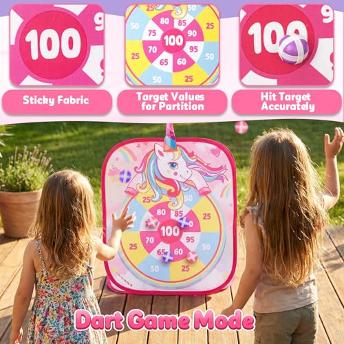 Bean Bag Toss Game for Kids - Cornhole Board Outdoor Toys for Toddlers -Party Activities Carnival Outside Yard Backyard Beach Lawn Games Toy for Kid Boys Girls Age 3 4 5 6 7 8 Year Old Birthday Gifts - style: Unicorn