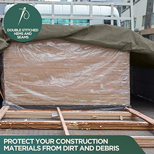 CCS Waterproof Canvas Tarp Cover (21oz) – Heavy Duty Duck Cloth, Waxed Canvas Tarpaulin with Rustproof Brass Grommets for Camping, Construction, Equipment & Outdoor Use (Olive Drab,6x8 Ft) - size: 6 by 8 Feet