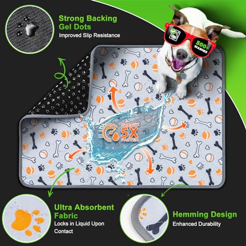 Hompet Dog Grass Pad with Tray Large, 52.7"x35", 2 Reusable Artificial Turf for Dogs Potty, Waterproof Non-Slip Washable Pee Pads, Quickly Absorbency Portable Dog Litter Box for Indoor/Outdoor Use - size: 52.7 x 35"