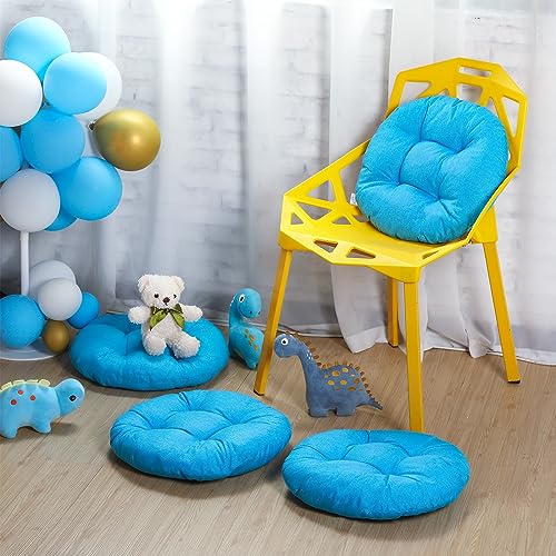 Fumete 8 Pcs 16 Inch Round Floor Cushions for Kids and Toddlers, Flexible Seating Classroom Furniture Floor Pillow for Home, Daycare, Preschool, Yoga and Meditation (Ice Blue) - color: Ice Blue