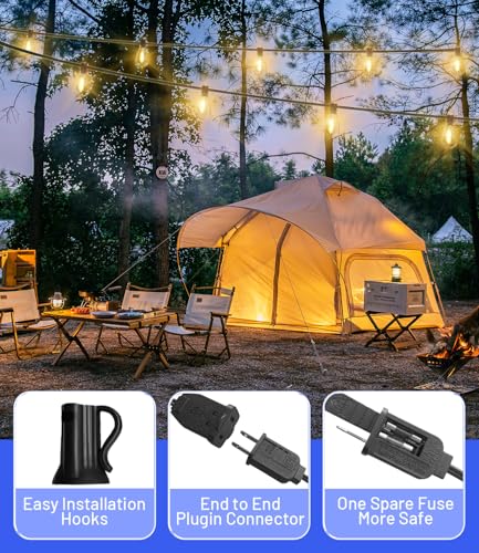 Tenmiro 200FT Outdoor String Lights, Ultra Long LED Patio Lights with Shatterproof High Brightness S11 Edison Bulbs, Outside Hanging Light Waterproof for Backyard Deck Porch Party Decor 2700K - size: 200FT