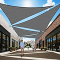 Artpuch Sun Shade Sail, 28'X28'X28' Dark Grey Triangle, Curved Edged Sun Shade, Commercial Grade 185GSM HDPE UV Permeable Outdoor Shade Cloth for Deck, Backyard, Patio (Custom Sizes Made)