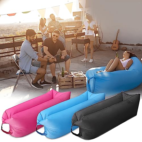 Inflatable Lounger Air Sofa Hammock, Inflatable Couch for Camping, Portable Waterproof Anti-Air Leaking Pouch Couch Air Chair for Outdoor, Beach, Hiking, Picnics, Music Festivals (Purple) - color: Purple