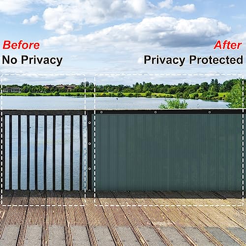 SPORTYOUTH 3ft x 50ft Fence Privacy Screen, Heavy Duty 150 GSM Fencing Mesh Shade Cover Windscreen with Brass Grommets for Outdoor Wall Deck Garden Backyard Porch, Cable Zip Ties Include, Green - color: Green
