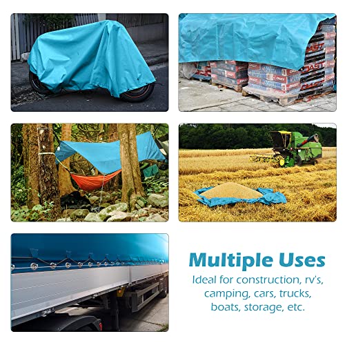 Tarps Heavy Duty Waterproof 10x12-12 mil Thick Camping Tent - Blue Tarp 10x12 UV Resistant, Rip & Tear Proof with Metal Grommets – Multipurpose Use for Camping, Tent, Boat, RV, Car, & Pool Cover - size: 10'x12'