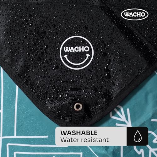 Wacho Beach Blanket Waterproof Sandproof and Picnic Blanket - Large Outdoor Blanket for Camping, Beach & Travel - Foldable Picnic Mat with Carry Bag, Lightweight Gingham Outdoor Rug - Beach Essentials - color: Green